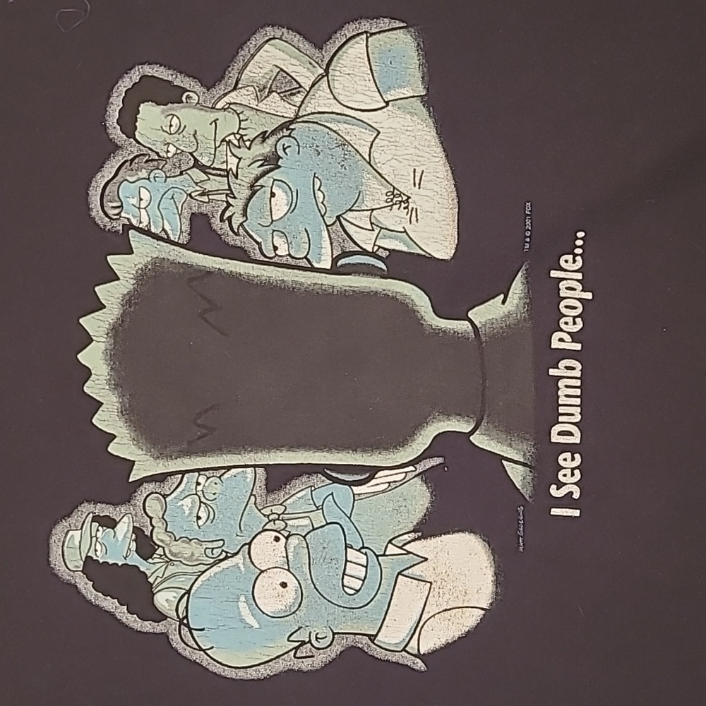 SIMPSONS x Gildan I See Dumb People Black Blue XL Mens T Shirt VTG Y2K‎ RARE